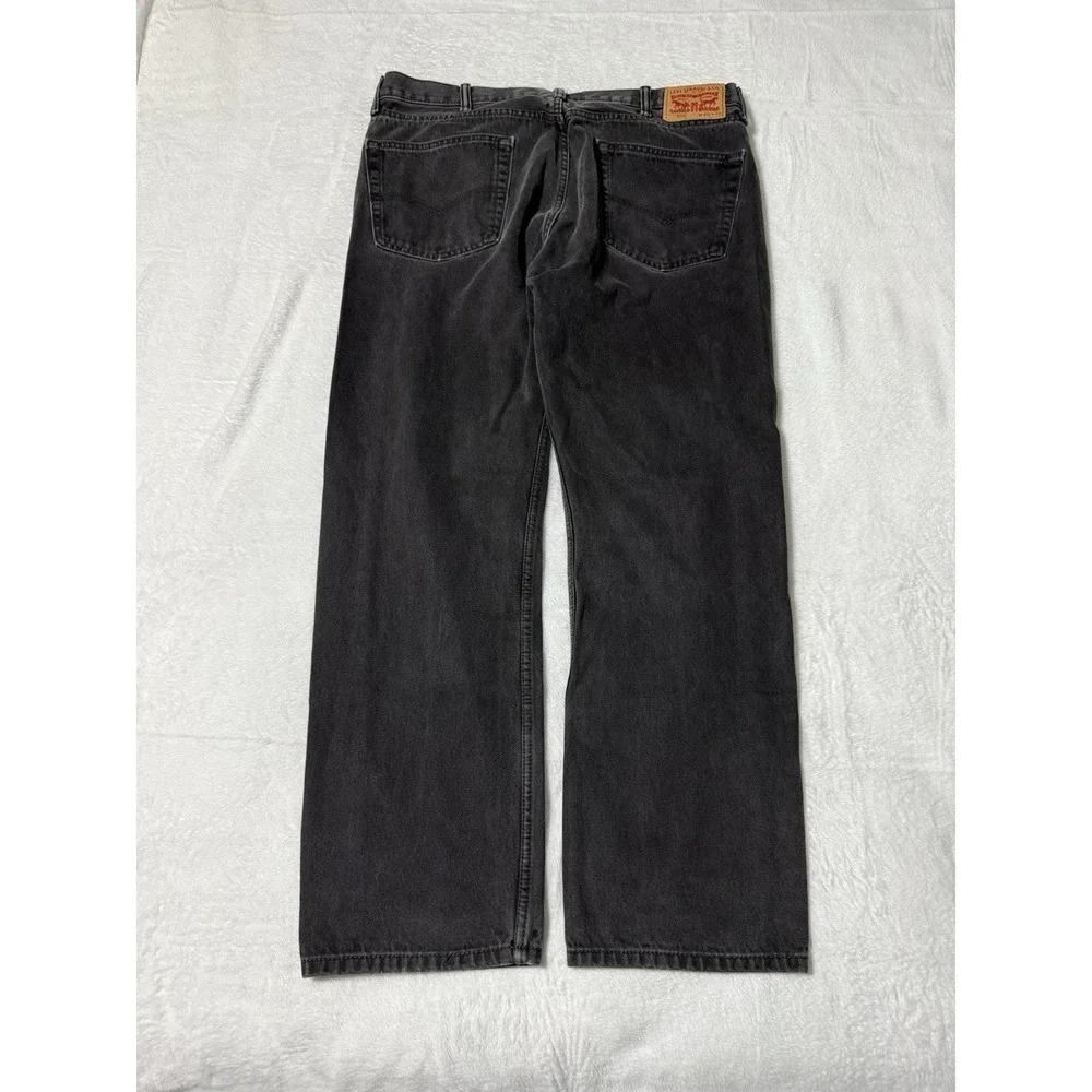 Levis 505 Jeans Mens 37x29 Black Regular Straight Mid Rise‎ Dark Wash